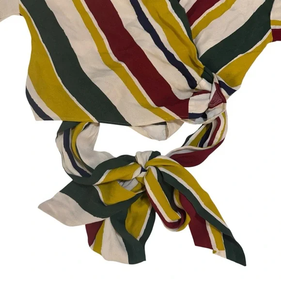 Zara Colorful Striped Wrap Top - Picture 2 of 4